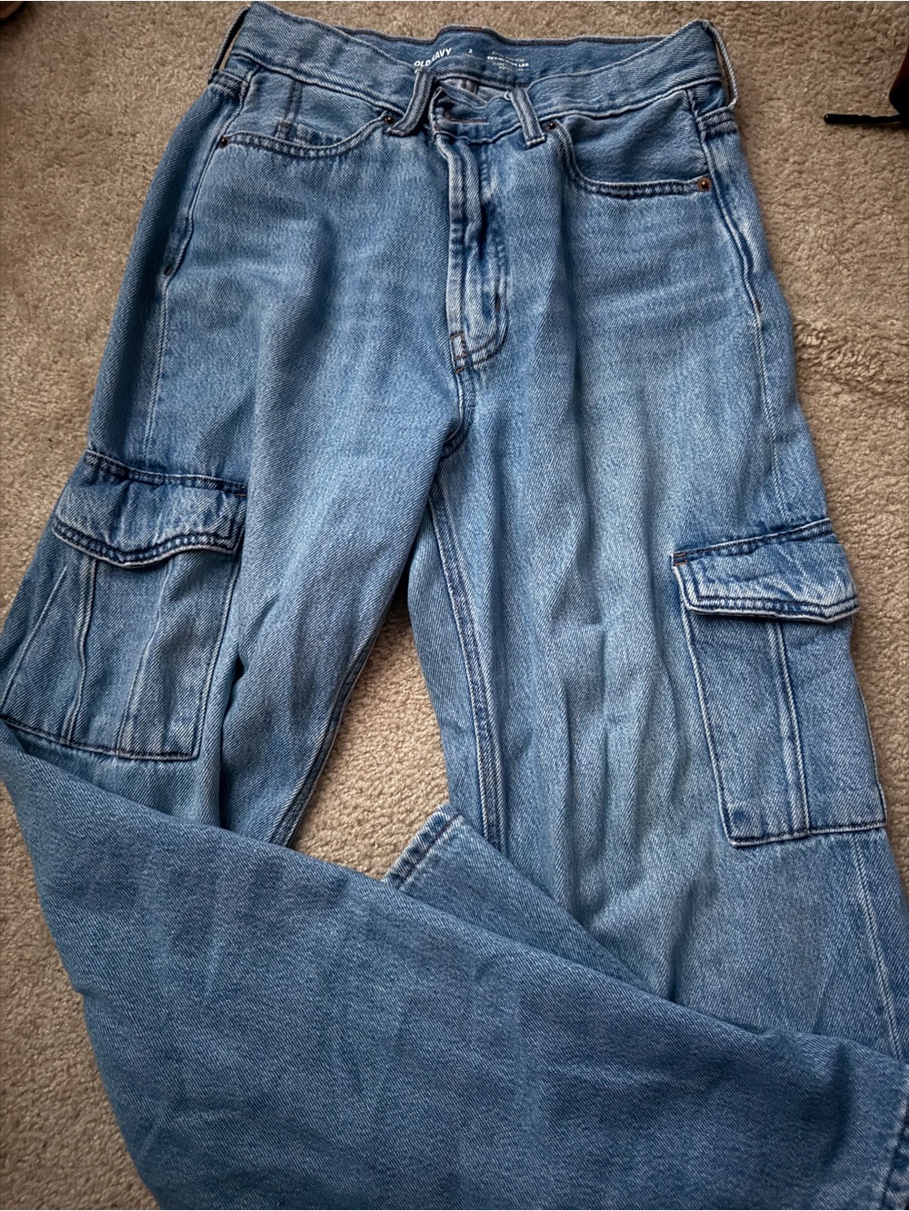 Old Navy Light Blue Relaxed Cargo Jeans